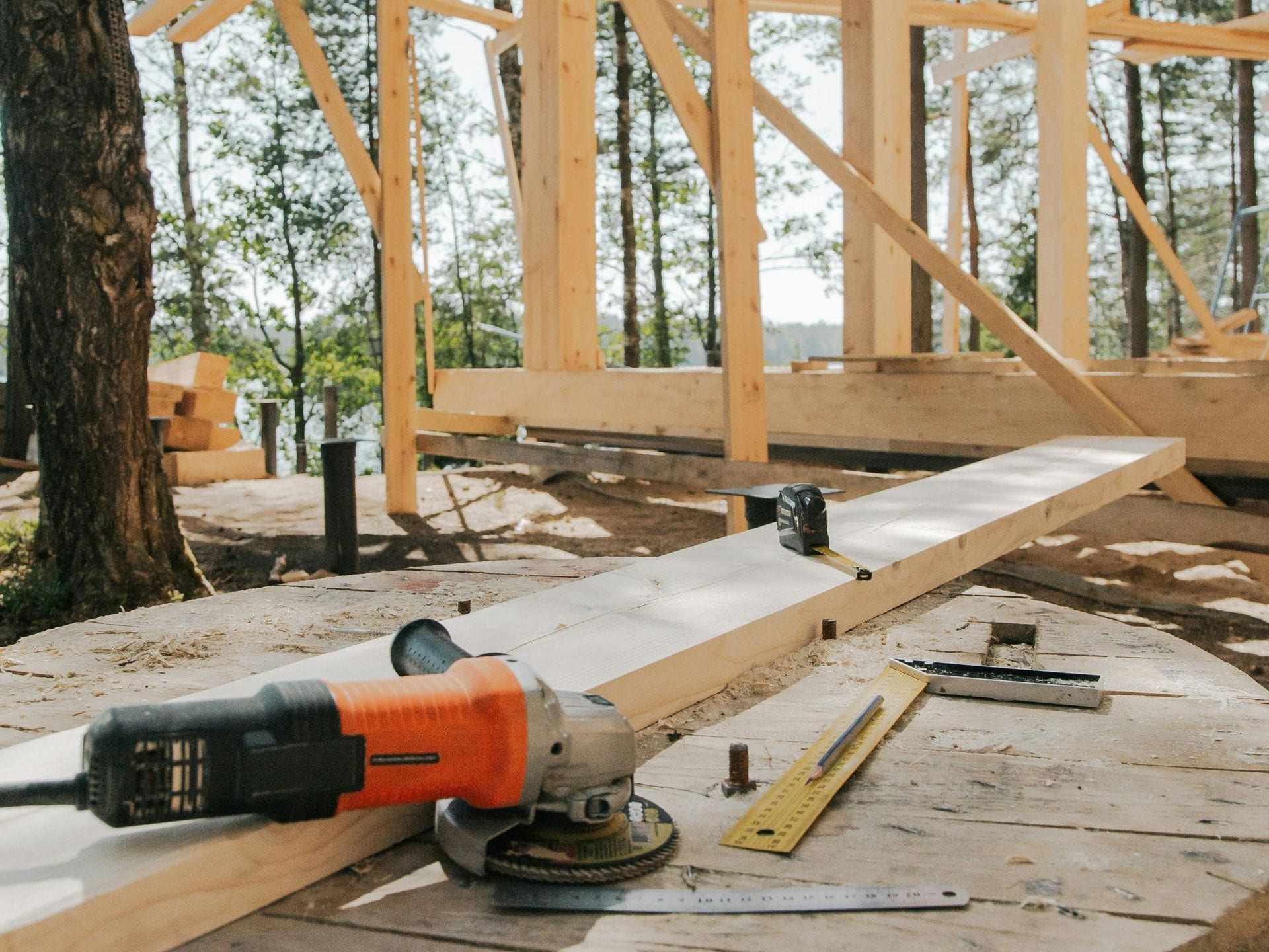 Completed timber framing in Bend, OR